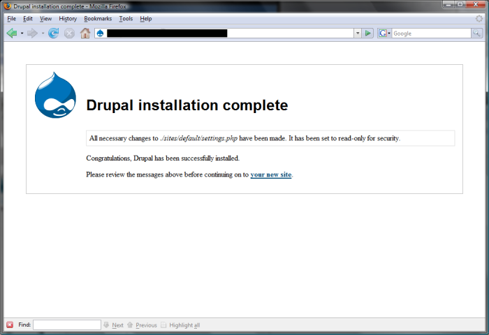 Installation completed